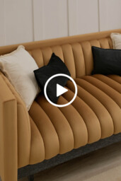 Metz Two Seat Sofa - Camel - thumbnail 3