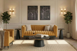 Metz Two Seat Sofa - Camel - thumbnail 2