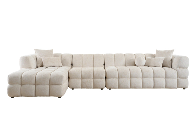 "Berlin Extra Large Left-Hand Corner Sofa Light Taupe Chenille " - image 1