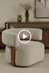 Pax Accent chair - Light Taupe - Chestnut - thumbnail 4