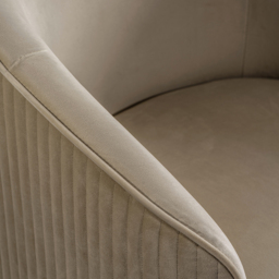 Ella Dining Chair - Taupe - Brass Base - thumbnail 4