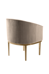 Ella Dining Chair - Taupe - Brass Base - thumbnail 3