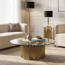Rubell Brass Coffee Table - thumbnail 2