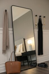 Alana Extra Large Leaning Mirror - Matt Black - thumbnail 2