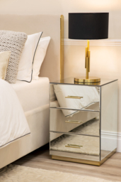 Harper Mirrored Side Table – Champagne Gold Details - thumbnail 2