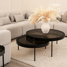 Orion Black Nesting Coffee Tables - thumbnail 2