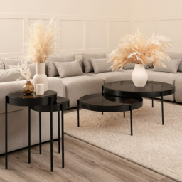 Orion Black Nesting Coffee Tables - thumbnail 3