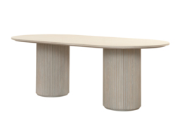 Ophelia Washed Grey Oak Dining Table - thumbnail 4