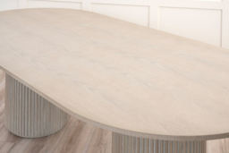 Ophelia Washed Grey Oak Dining Table - thumbnail 8