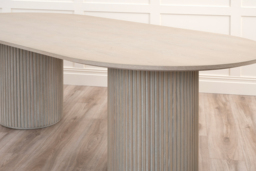 Ophelia Washed Grey Oak Dining Table - thumbnail 5