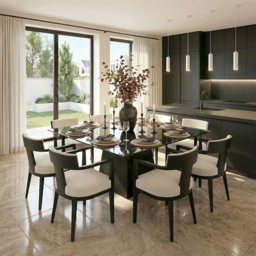 "Loretta Square Black Dining Table " - thumbnail 2