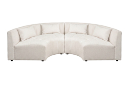 Essen 2 x Curved Corner Sofa Ivory Chenille