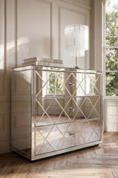 Knightsbridge Mirrored Three Drawer Chest - thumbnail 4