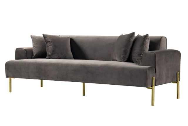 Duke Three Seat Sofa - Carbon - Brass base - image 1