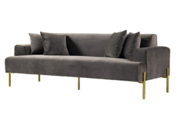 Duke Three Seat Sofa - Carbon - Brass base
