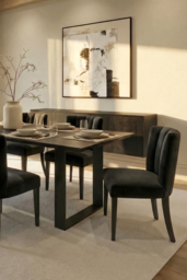 "Set of 2 Hatfield Dining Chairs - Black Velvet              " - thumbnail 3