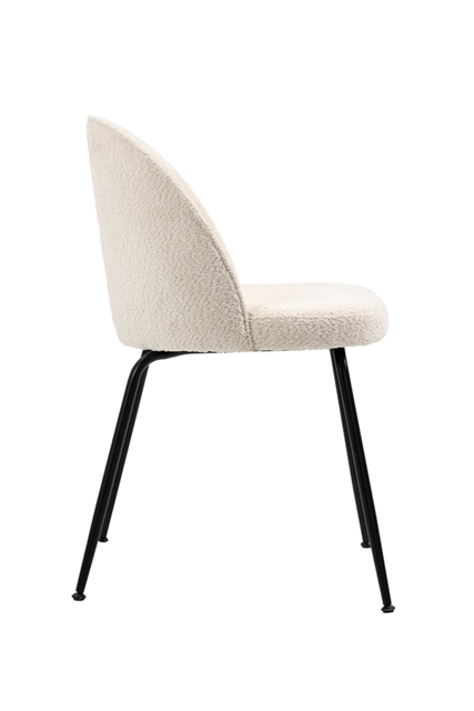 Roanna Dining Chair – Ivory Borg - Black Base - image 1