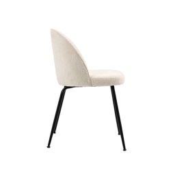 Roanna Dining Chair – Ivory Borg  - Black Base - thumbnail 4