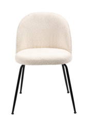 Roanna Dining Chair – Ivory Borg  - Black Base - thumbnail 3