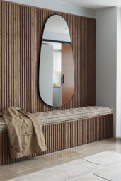 Adria Pebble Shape Dress Mirror - Matt Black - thumbnail 2