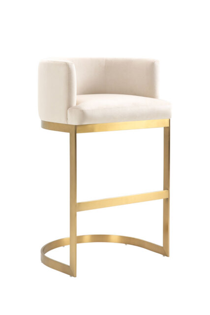 Lasco Bar Stool – Chalk - Brushed Brass Base - image 1
