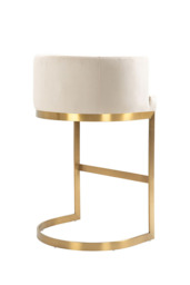Lasco Bar Stool – Chalk - Brushed Brass Base - thumbnail 7