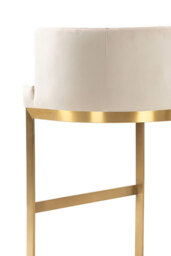 Lasco Bar Stool – Chalk - Brushed Brass Base - thumbnail 4