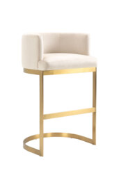 Lasco Bar Stool – Chalk - Brushed Brass Base