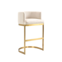Lasco Bar Stool – Chalk - Brushed Brass Base - thumbnail 5
