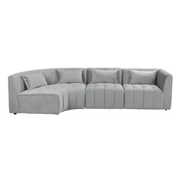 "Essen Left Hand Curved Corner Sofa – Dove Grey " - thumbnail 6