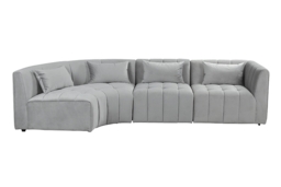 "Essen Left Hand Curved Corner Sofa – Dove Grey " - thumbnail 1