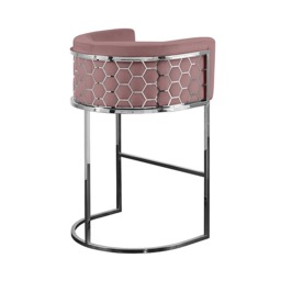 Alveare Counter Stool Silver - Blush Pink - thumbnail 4