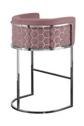 Alveare Counter Stool Silver - Blush Pink - thumbnail 1