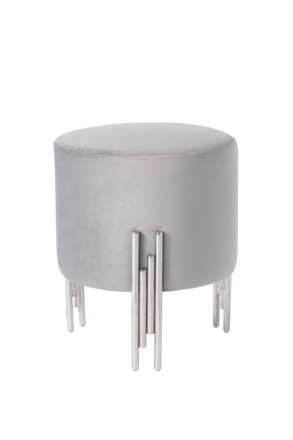 Rubell Stool Dove Grey Silver base