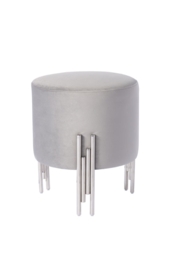 Rubell Stool Dove Grey Silver base