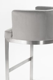 Lasco Bar Stool – Dove Grey - Brushed Stainless Steel Base - thumbnail 4