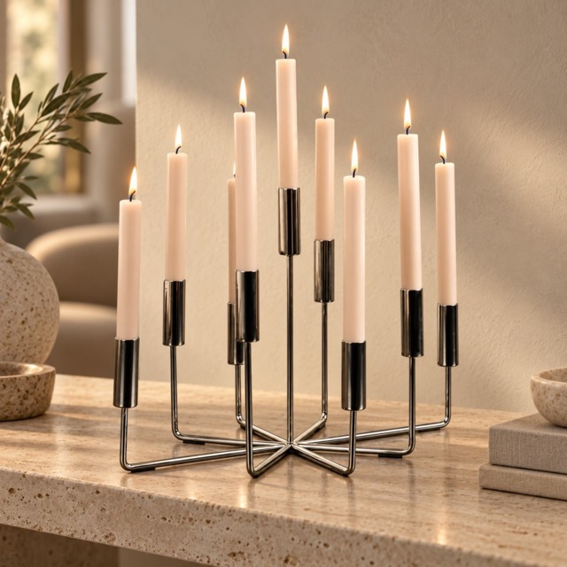 Fiori Candelabra Silver