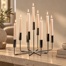 Fiori Candelabra Silver