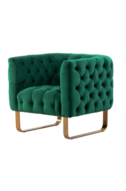 Grosvenor Armchair - Bottle Green - Brushed Brass - image 1