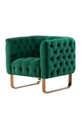 Grosvenor Armchair - Bottle Green - Brushed Brass - thumbnail 1