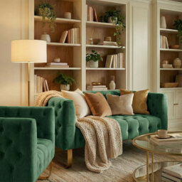 Grosvenor Armchair - Bottle Green - Brushed Brass - thumbnail 3