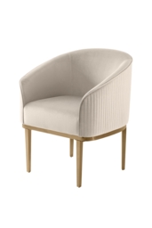 Ella Dining Chair - Chalk - Brass Base