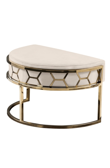 Alveare Footstool Brass - Chalk - image 1