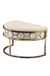 Alveare Footstool Brass - Chalk - thumbnail 1