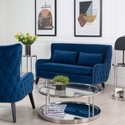 Margonia Two Seat Sofa - Blue - thumbnail 2