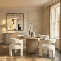 "Ophelia Washed Grey Oak Circular Dining Table " - thumbnail 6