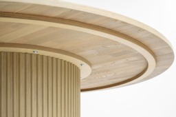 "Ophelia Washed Grey Oak Circular Dining Table " - thumbnail 3