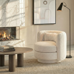 Calvin Swivel Armchair - Travertine - thumbnail 2