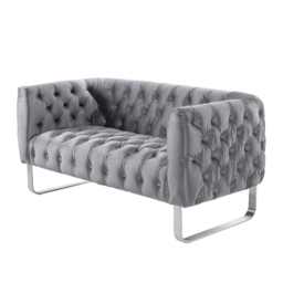 Grosvenor Two Seat Sofa - Dove Grey - Brushed Silver - thumbnail 3
