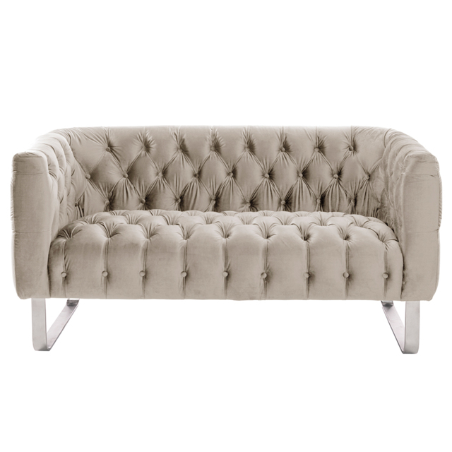 Grosvenor Two Seat Sofa - Taupe - Brushed Silver - image 1